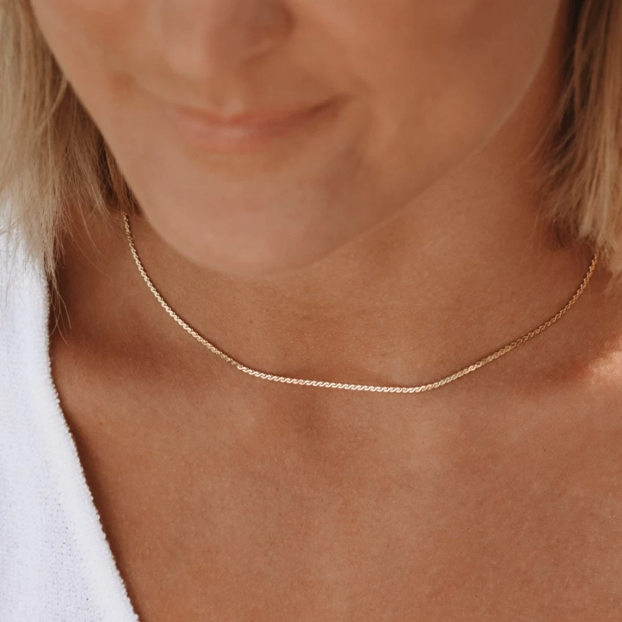 Atolea Jewelry Wavy Choker Necklace - Trendy Layered Beach Necklace for Women