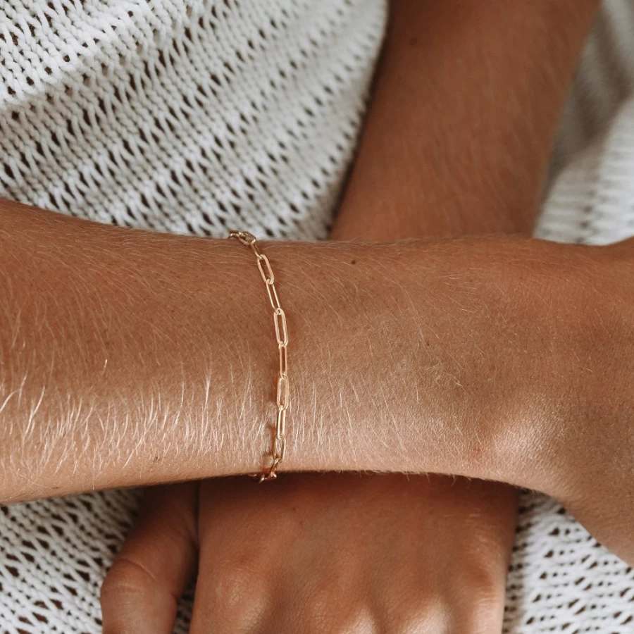 Atolea Jewelry Cozumel Paperclip Bracelet for Women - Stylish & Trendy Gold or Silver Minimalist Chain Bracelet