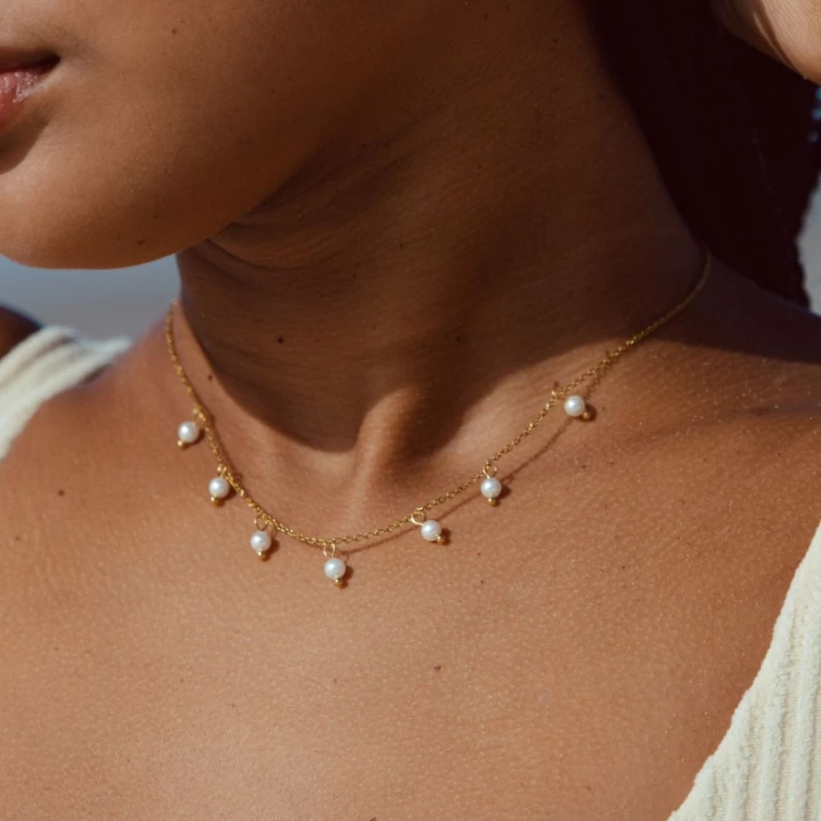 Atolea Jewelry Pearl Droplet Necklace - Elegant Waterdrop Pearl Pendant for Women