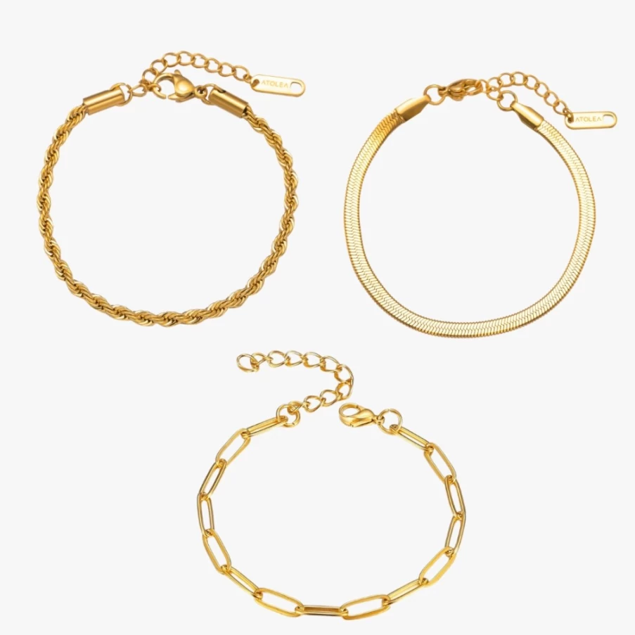 Atolea Jewelry Essentials Bracelets Bundle – Stylish & Stackable Bracelets for Women and Men